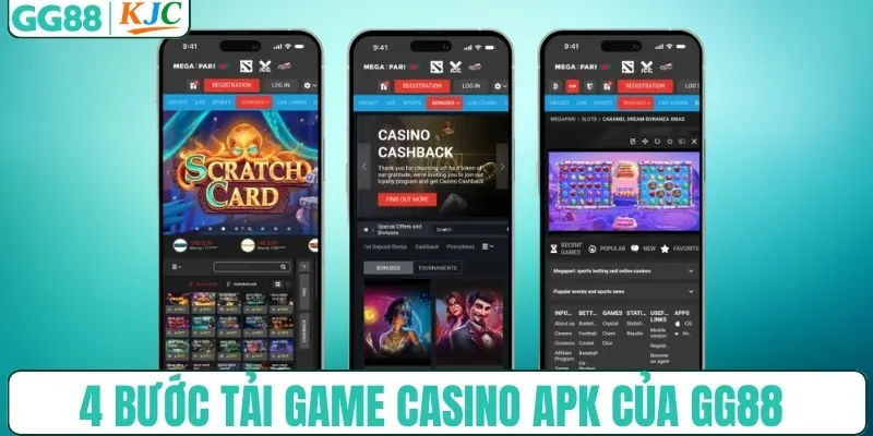 4 bước tải game casino APK của GG88