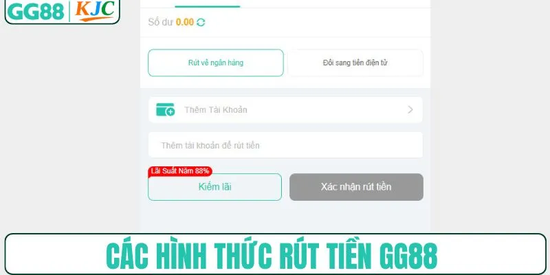 Các hình thức rút tiền GG88 mới nhất