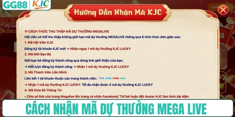 Cách nhận mã dự thưởng mega live