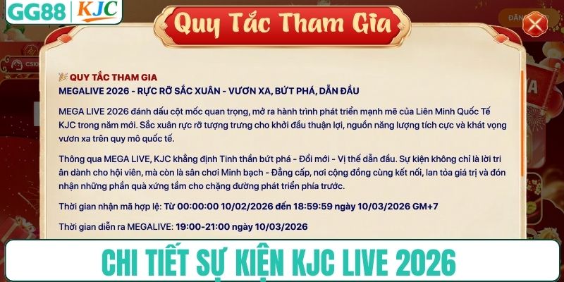 Chi tiết sự kiện KJC LIVE 2026