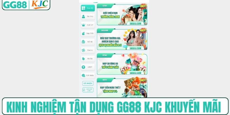 Kinh nghiệm tận dụng GG88 KJC khuyến mãi hiệu quả