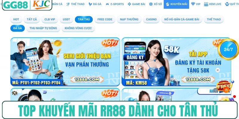 Top khuyến mãi RR88 dành cho tân thủ
